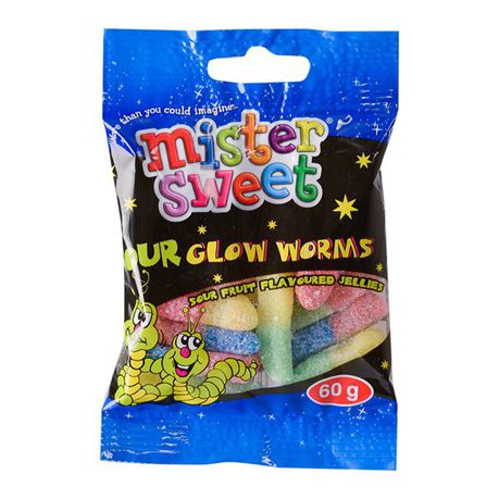 Mister Sweet Sour Glow Worms (60g)