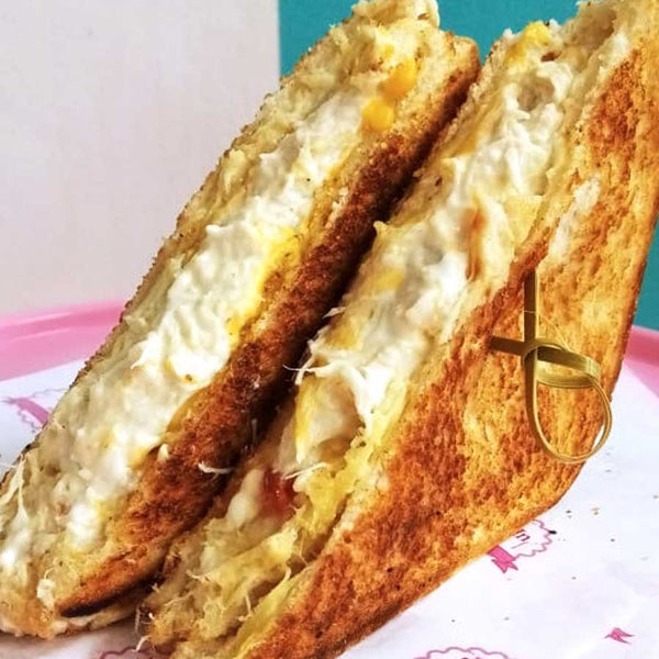 Excellentia Toastie 3 layers of White Bread with Chicken Mayo, Cheese & Sweet Chilli Sauce